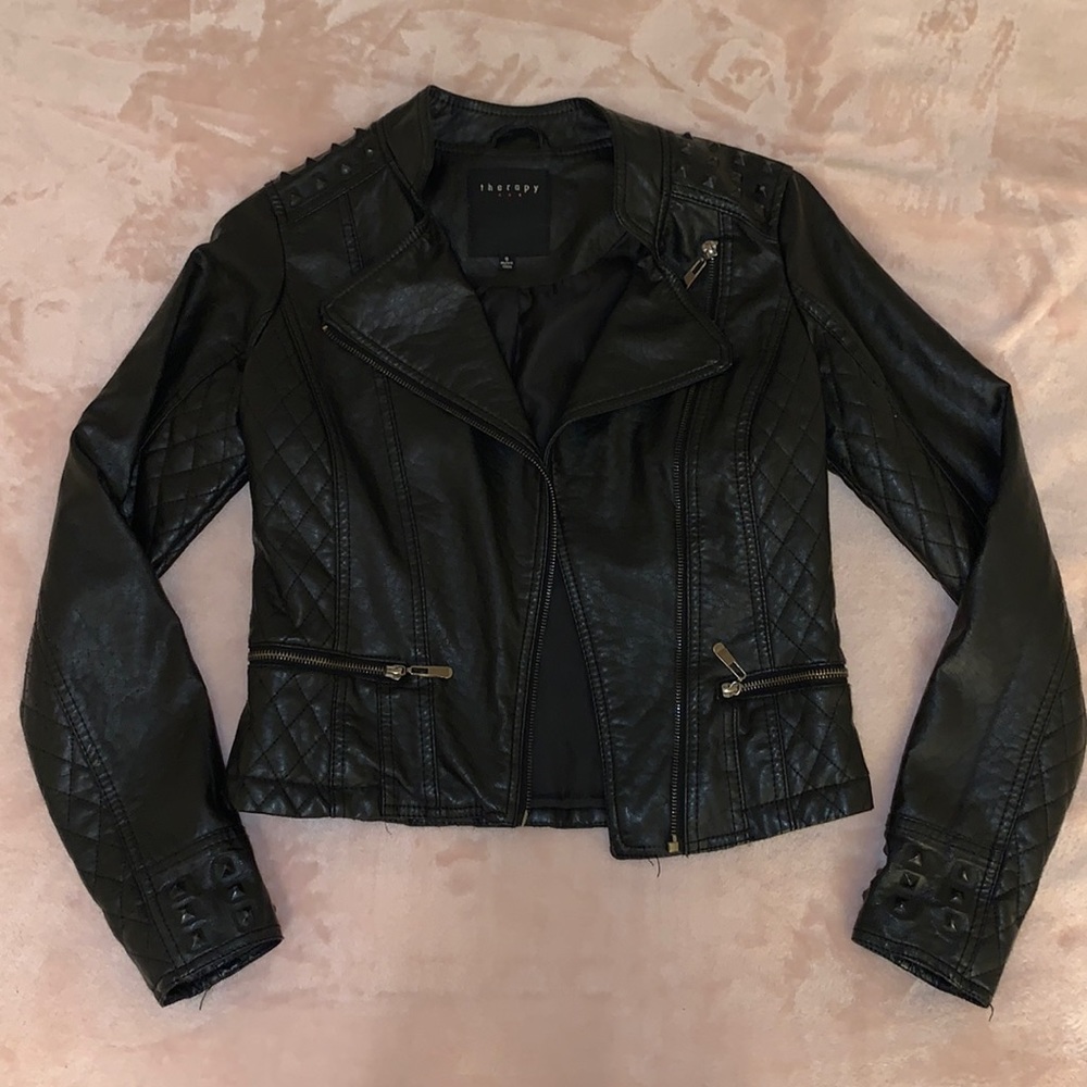 JOYCE LESLIE FAUX LEATHER BIKER JACKET